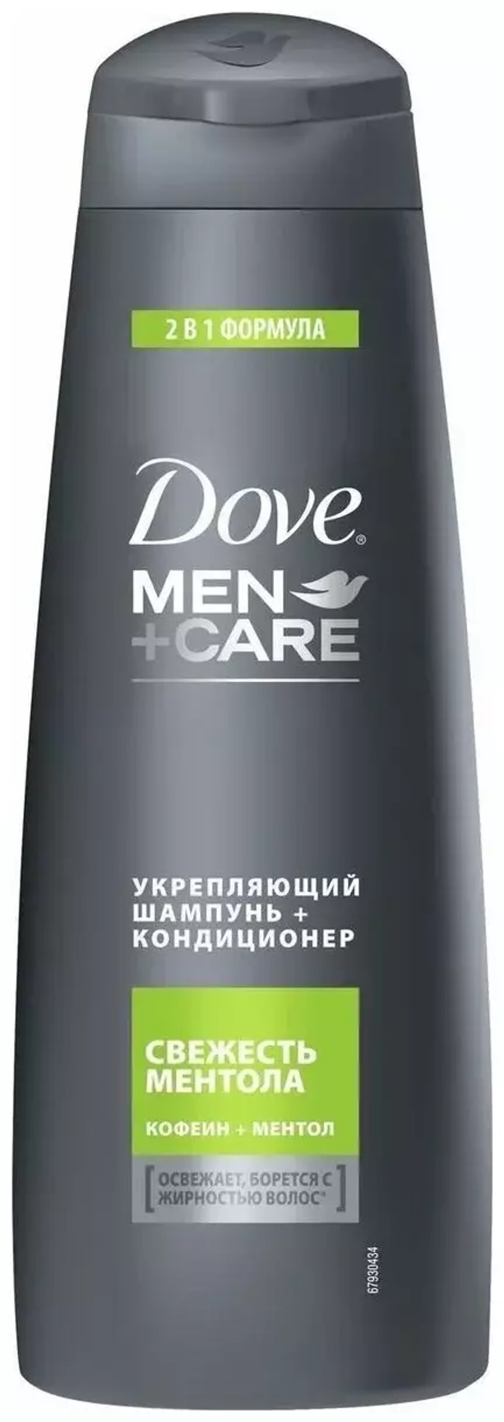 Dove шампунь-кондиционер Men+Care укрепляющий Свежесть ментола 2 в 1, 380 мл