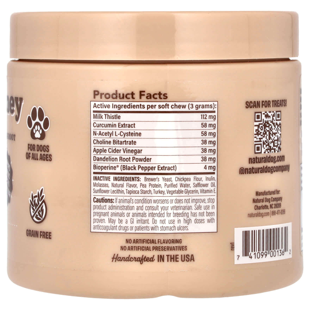 Natural Dog Company, Liver & Kidney, для собак, для всех возрастов, 90 жевательных таблеток, 270 г (9,5 унции)