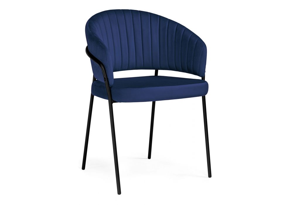 Стул на металлокаркасе Лео темно-синий / черный