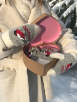 Варежки вязаные шерстяные из 100% шерсти, очень тёплые