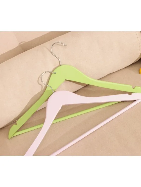 Вешалка деревянная для одежды SAVANNA «Тэри», 44,5×23×1,2 см, цвет сиреневый