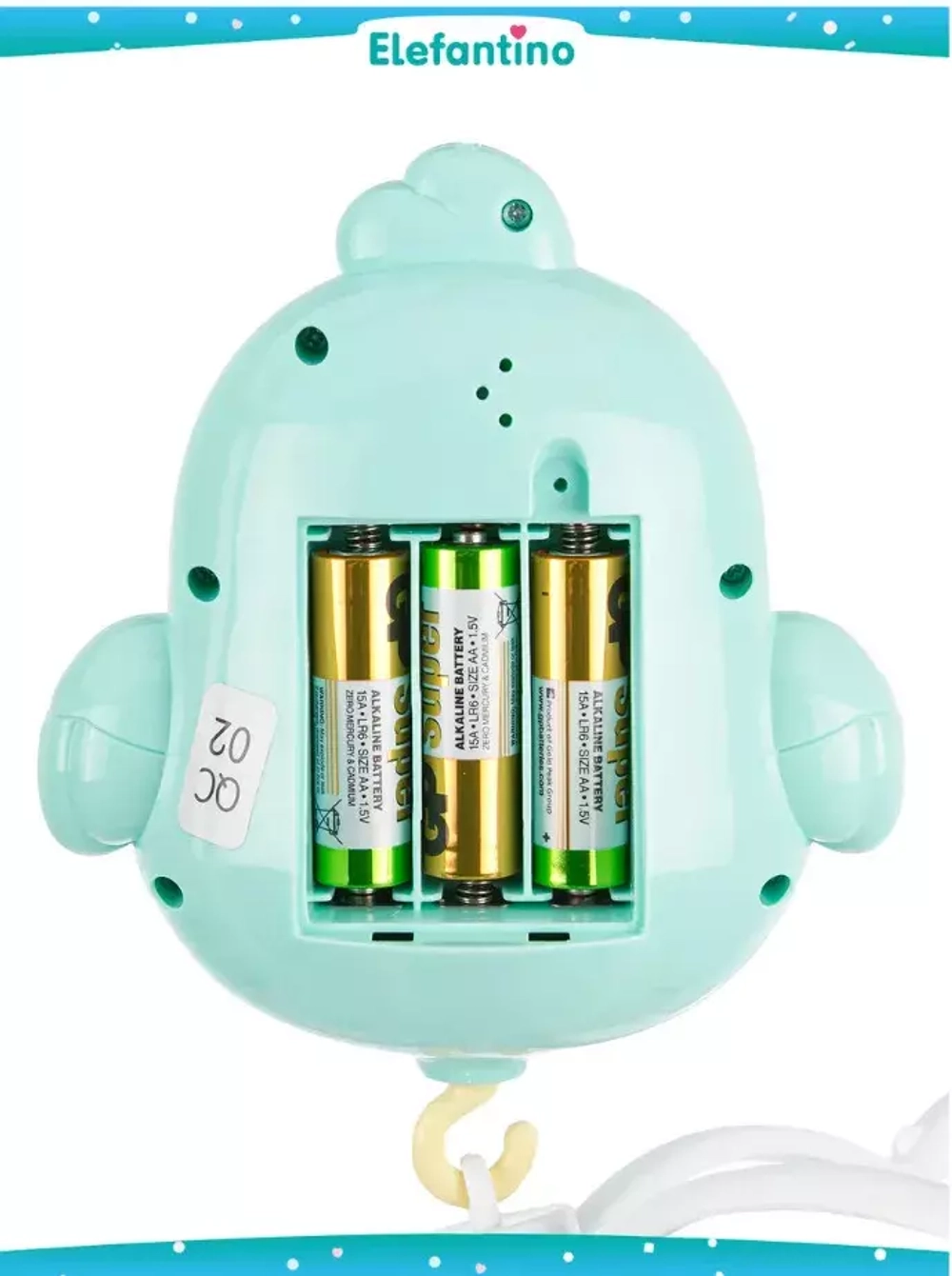 107264/Музыкальная карусель "Elefantino" на батарейках, 19 мелодий, проектор, ночник, съемн. игрушки