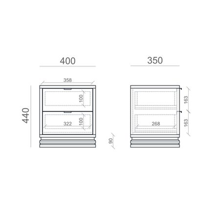Прикроватная тумба TIMELESS TLD124 на цоколе