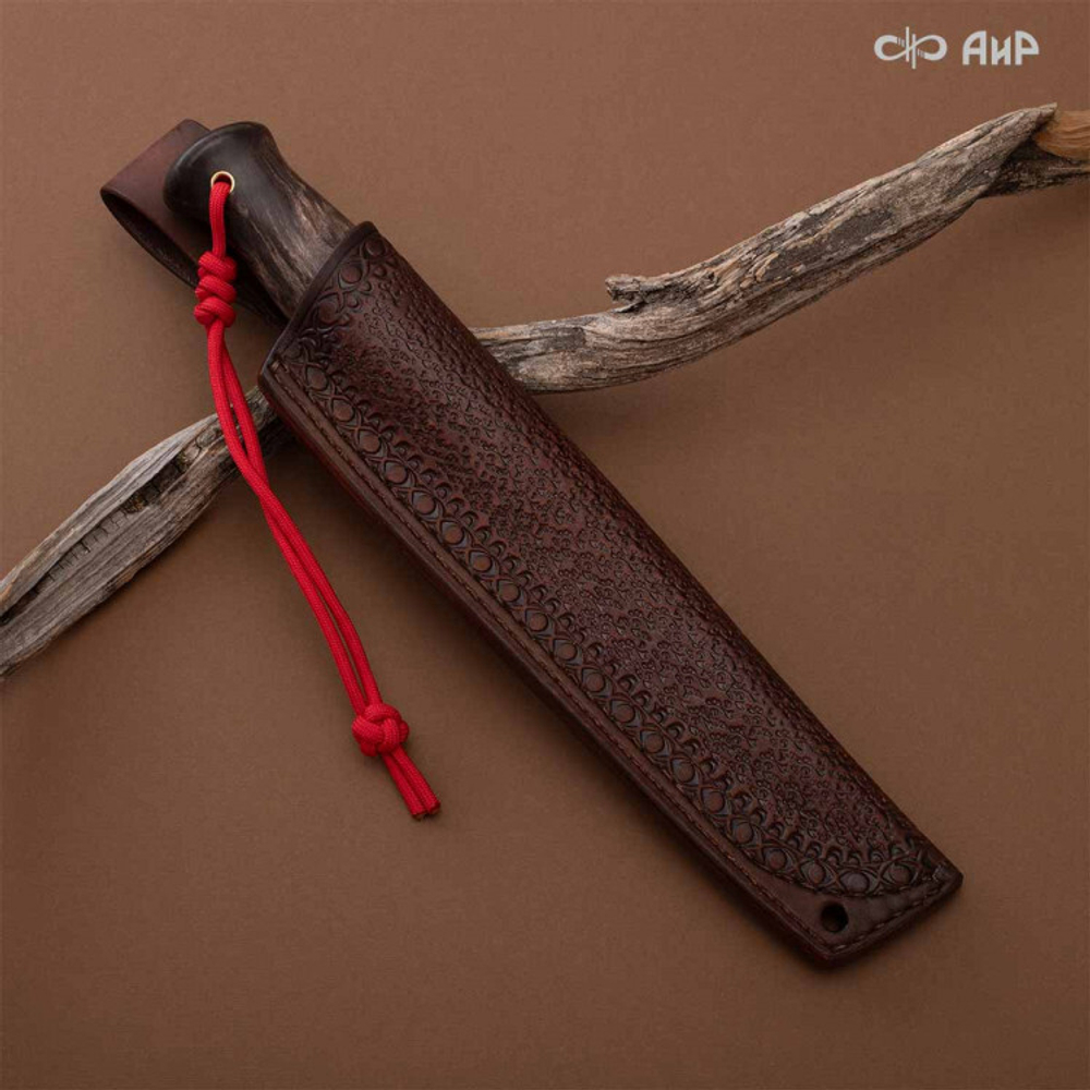 Нож АиР Саамский малый (стаб. к. береза, D2, мокуме, ножны авторские)