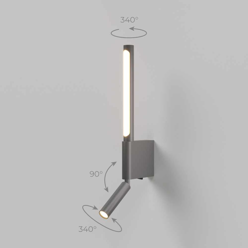 Светильник настенный светодиодный Sarca LED графит 4000К 40111/LED графит