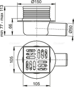 Сливной трап AlcaPlast APV26 105 105/50