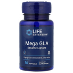 Life Extension, Mega GLA, добавка с ГЛК и кунжутными лигнанами, 30 мягких таблеток