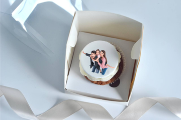 Капкейки с картинками и надписями на мастике, упаковка на 1 шт