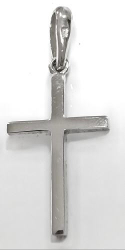 Ювелирный крест из серебра с черными фианитами