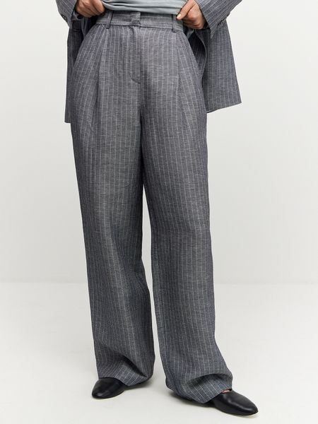 Идеальные брюки-palazzo изо льна salty grey