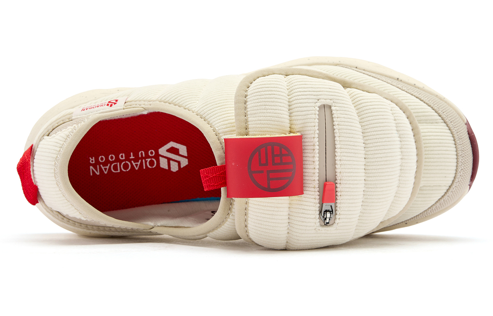 QIAODAN Croissant Low top Casual Shoes Women"s Ivory Koi Red