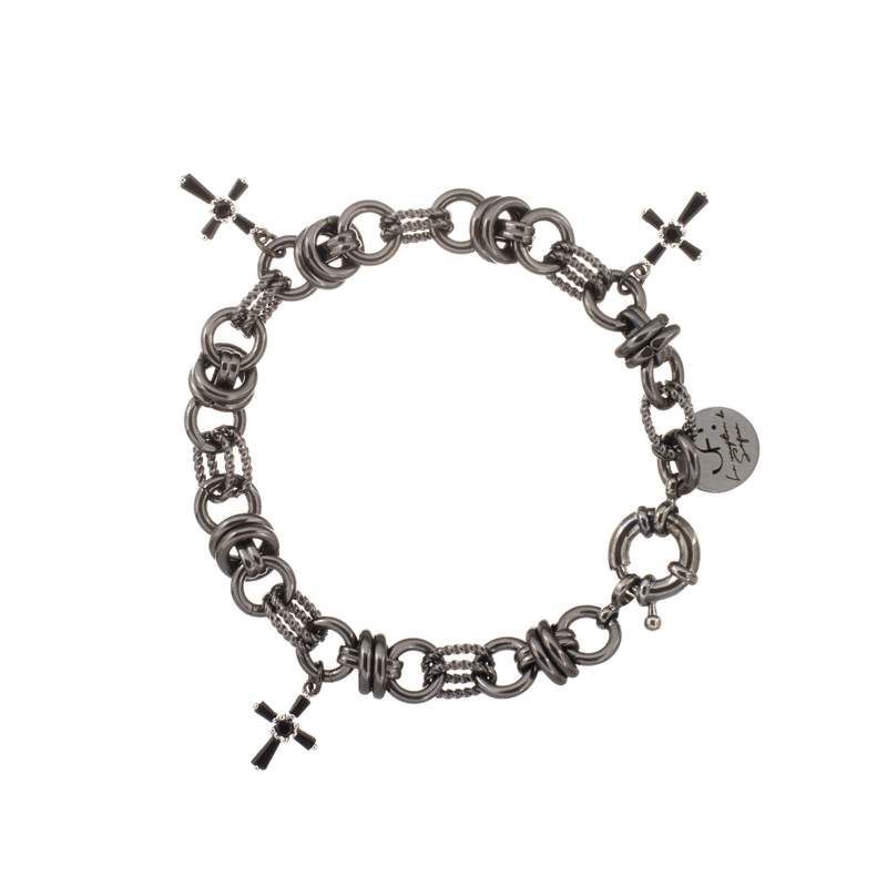 Браслет Готика Черная с Кинжалом