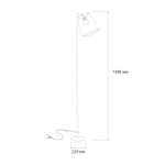 Напольный светильник 1х40Вт Е14, металл/ткань, хром/серый