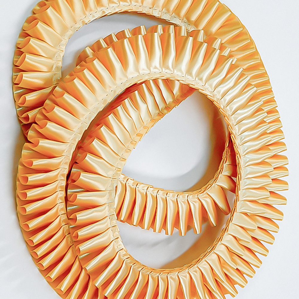 Лента плиссированная для наградных розеток. Цвет ЗОЛОТОЙ-ПЕСОК. Код цвета 53.