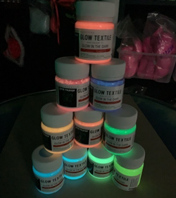 Комплект светящейся в темноте краски для ткани AcidColors Textile для оформления одежды 10 цветов х 50 грамм