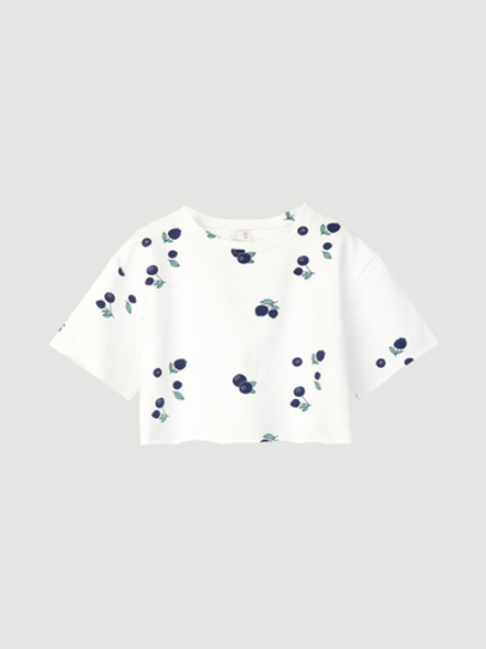 Комплект Mjölk {футболка укороченная и шорты} Голубика