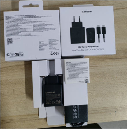 Samsung Original Power Adapter Duo 50W Low Standby +Cable USB-C to USB-C (5A/1.8m)(EP-T5020)