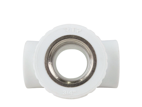 Тройник комбинированный PPR внутренняя резьба 25х 3/4,  белый, РТП (60/15)
