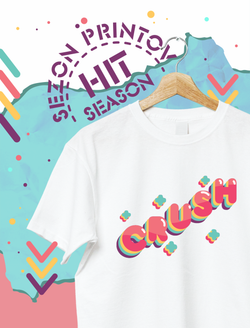 Футболка белая с принтом CRUSH