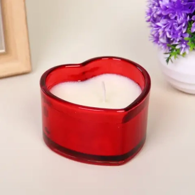 Свеча в стакане «Сердечко» 8*4,8 см, Красный