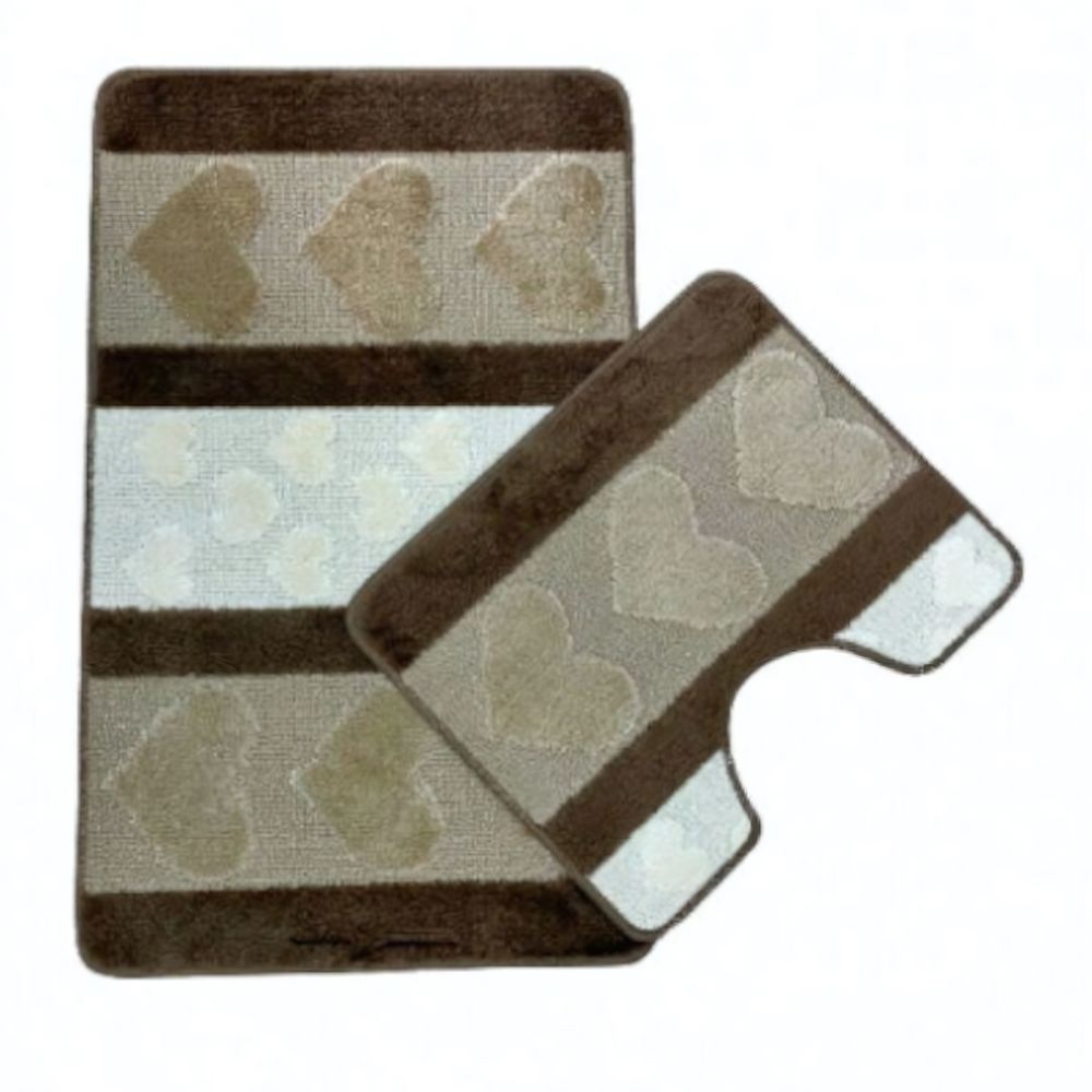 Набор ковриков для ванной комнаты ZALEL &quot;HURREM&quot; 2 предмета 60*100+50*60 Beige беж