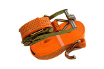 Ремень стяжной 5 / 10 тн, РС 5 м x 75 мм, полиэстер, с крюками, храповиком | СибТаль
