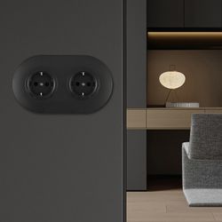 Розетка с заземлением и со шторкой Arte Milano SET08-2 SET08-2-40-1x2 black