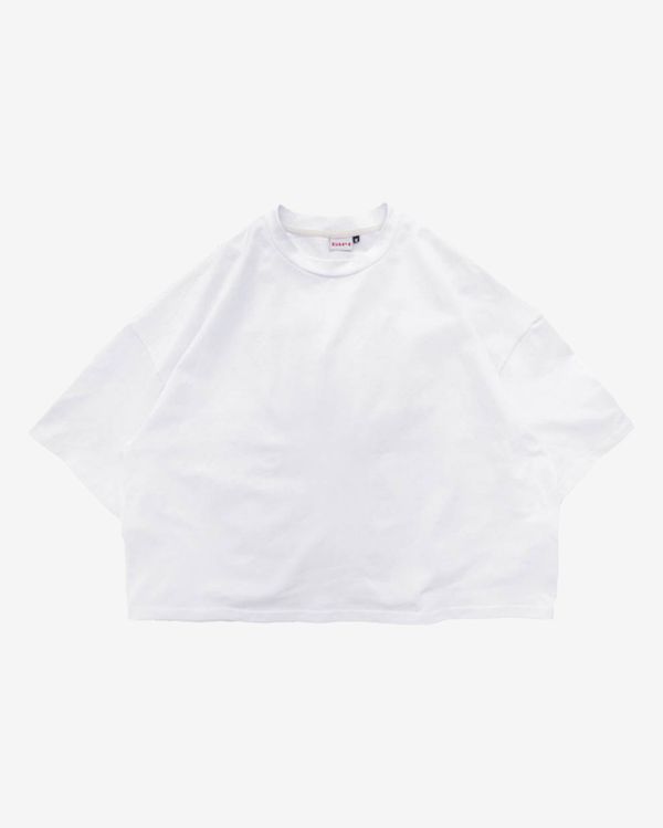 Футболка укороченная оверсайз белая - фото 1