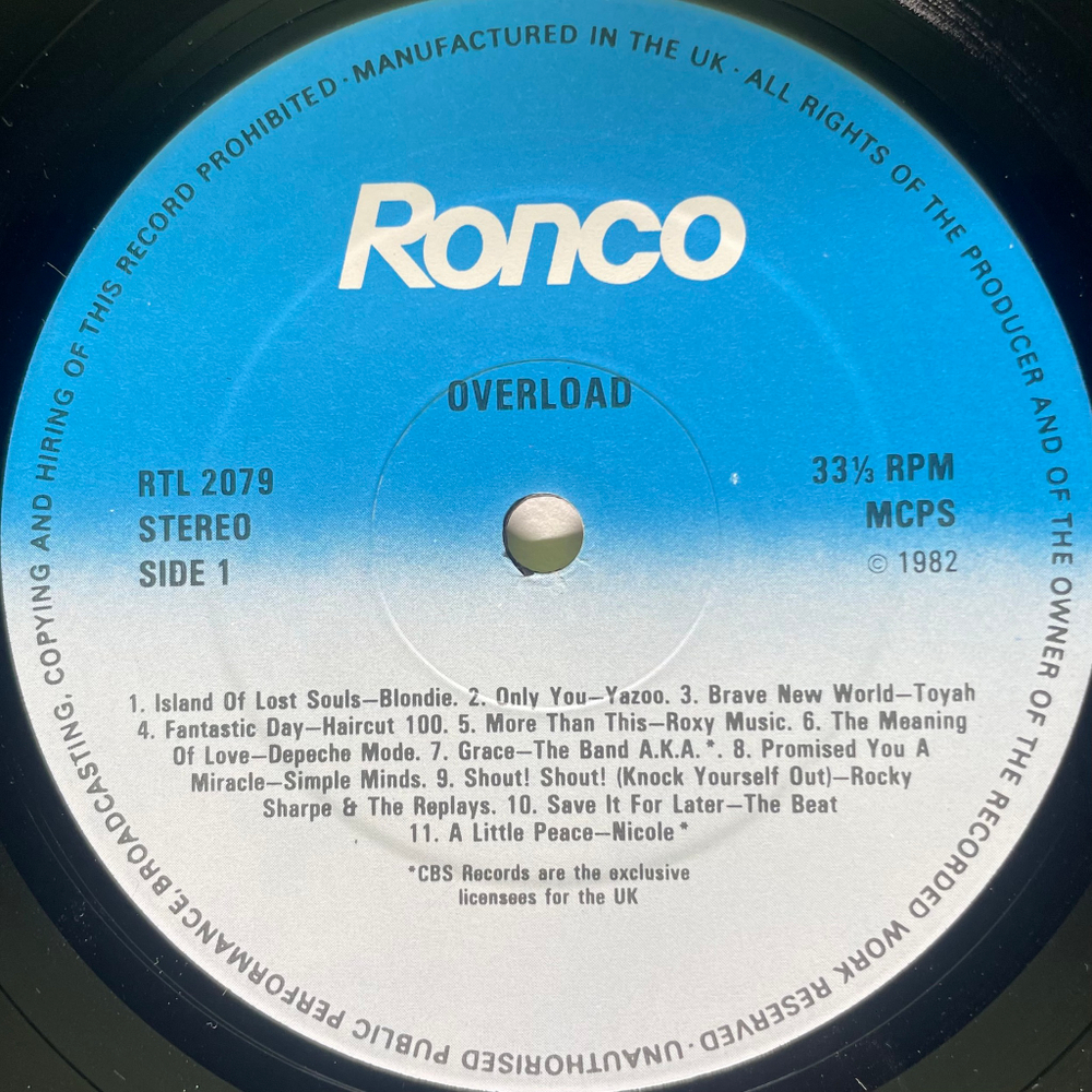 Сборник Overload (Англия 1982г.)