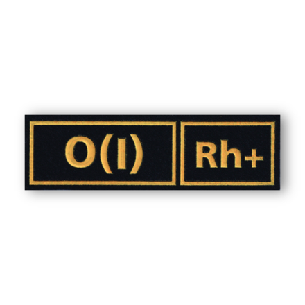 Нашивка ( Шеврон ) На Грудь Группа Крови 0(I) Rh+ Черная / Пластизоль