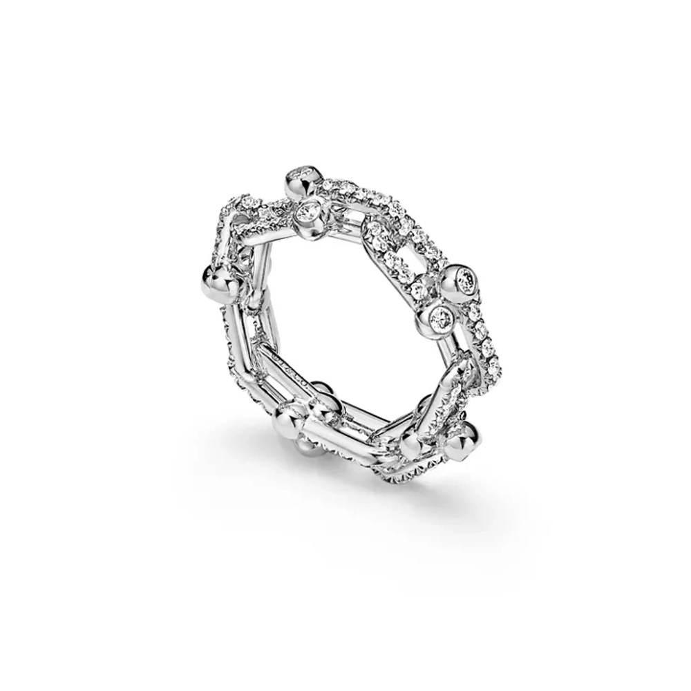 Кольцо из белого золота 18k с бриллиантами, Tiffany 💠💎Hard Wear Small link