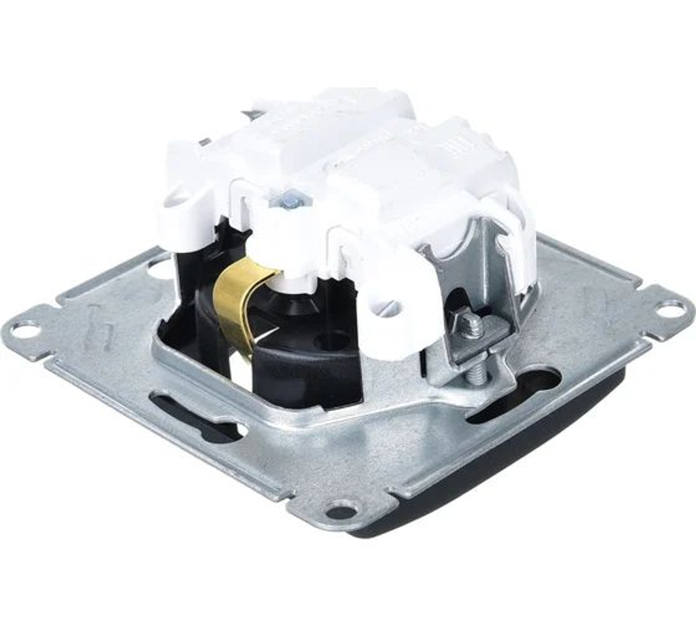 GLOSSA РОЗЕТКА с заземлением, 16А, механизм, АНТРАЦИТ GSL000743