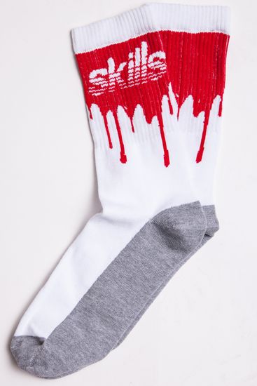 Носки SKILLS Кровь IV (Белый (Бело-Бордовый), 40-44)