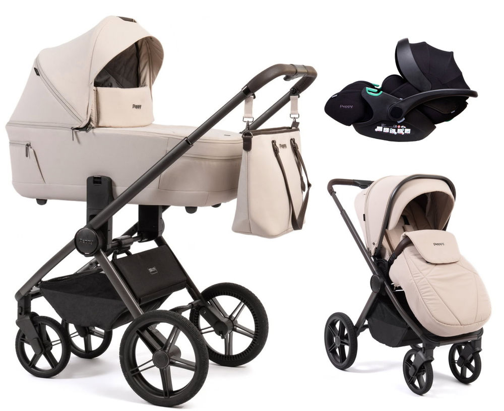 Детская коляска Peppy Monaco Thermo 3 в 1 с автокреслом Verona Black Beige