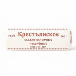 Масло сладкосливочное 72,5% Крестьянское 500 гр