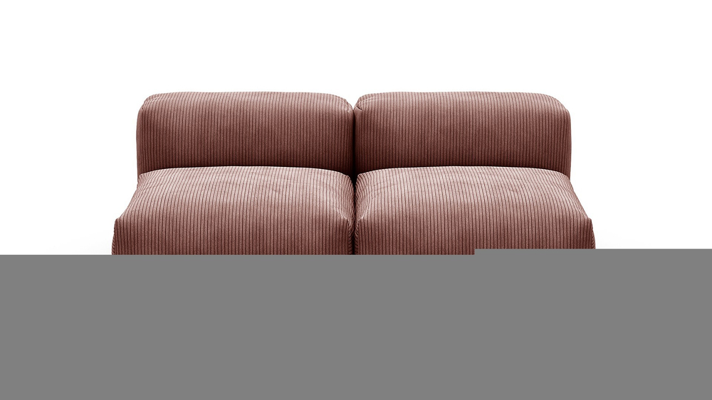 Сдвоенная дополнительная секция Фиджи (малая) Cilium Coral 168*116*62 см, Розовый Вельвет Нераскладной Фиеста