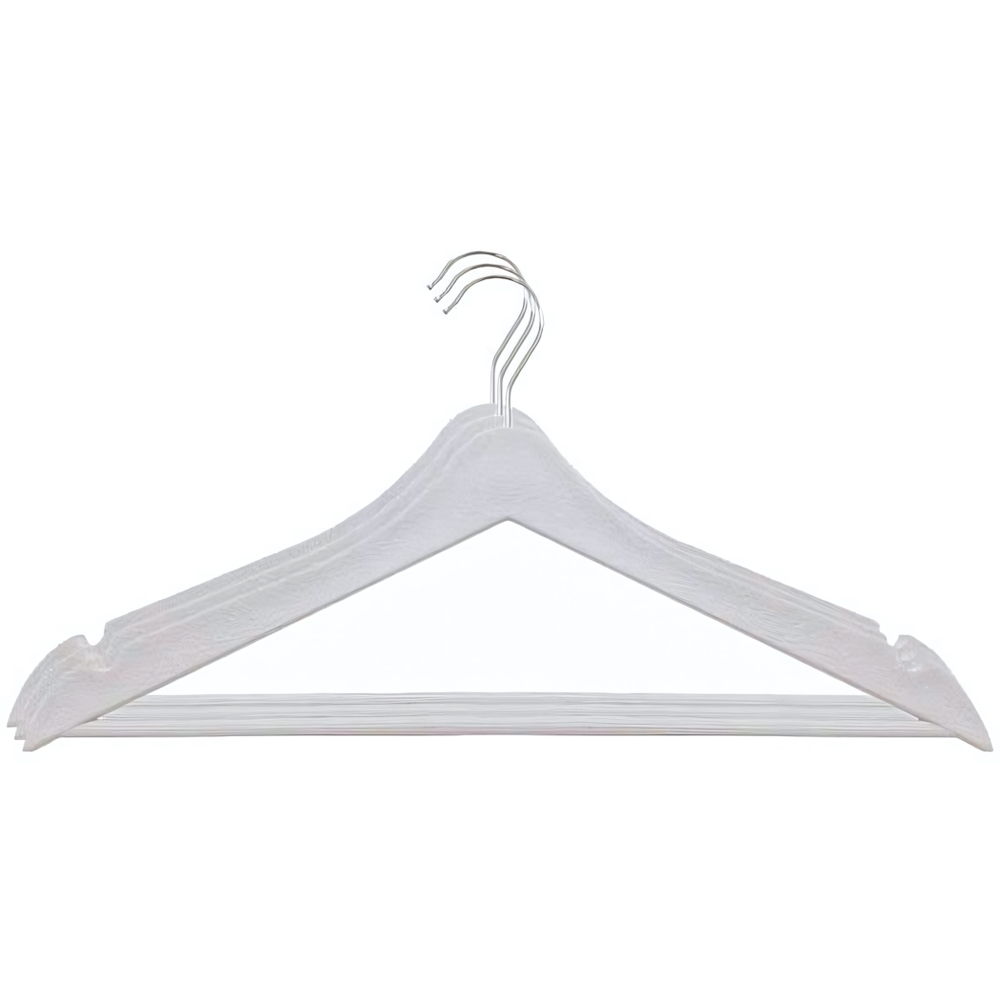 Комплект плечиков с выемками под бретели 3шт «Wood» 40,5x8x20см (цвет белый) 48р