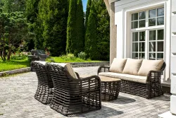 "Ницца" лаунж-зона из искусственного ротанга, цвет бронзовый