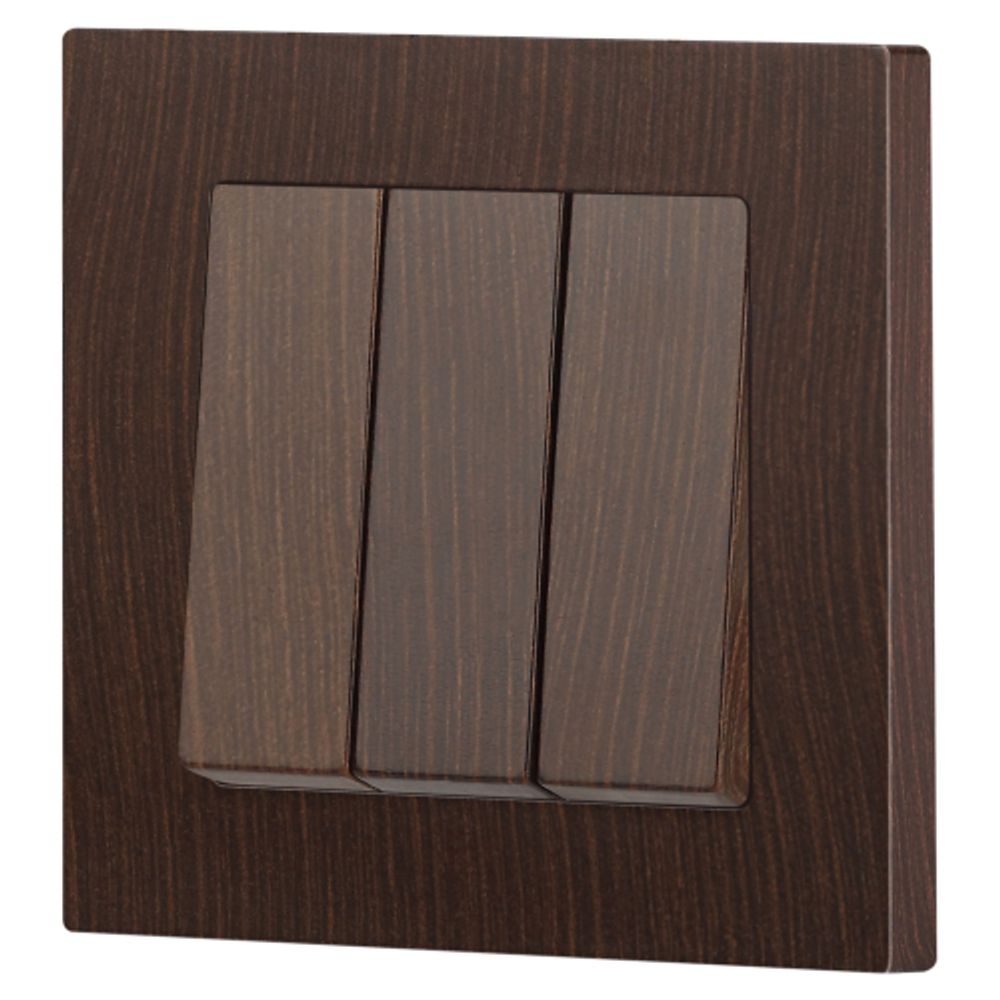 Выключатель Intro Accent 6-106-10 тройной, 10А-250В, IP20, СУ, AL/CU, венге