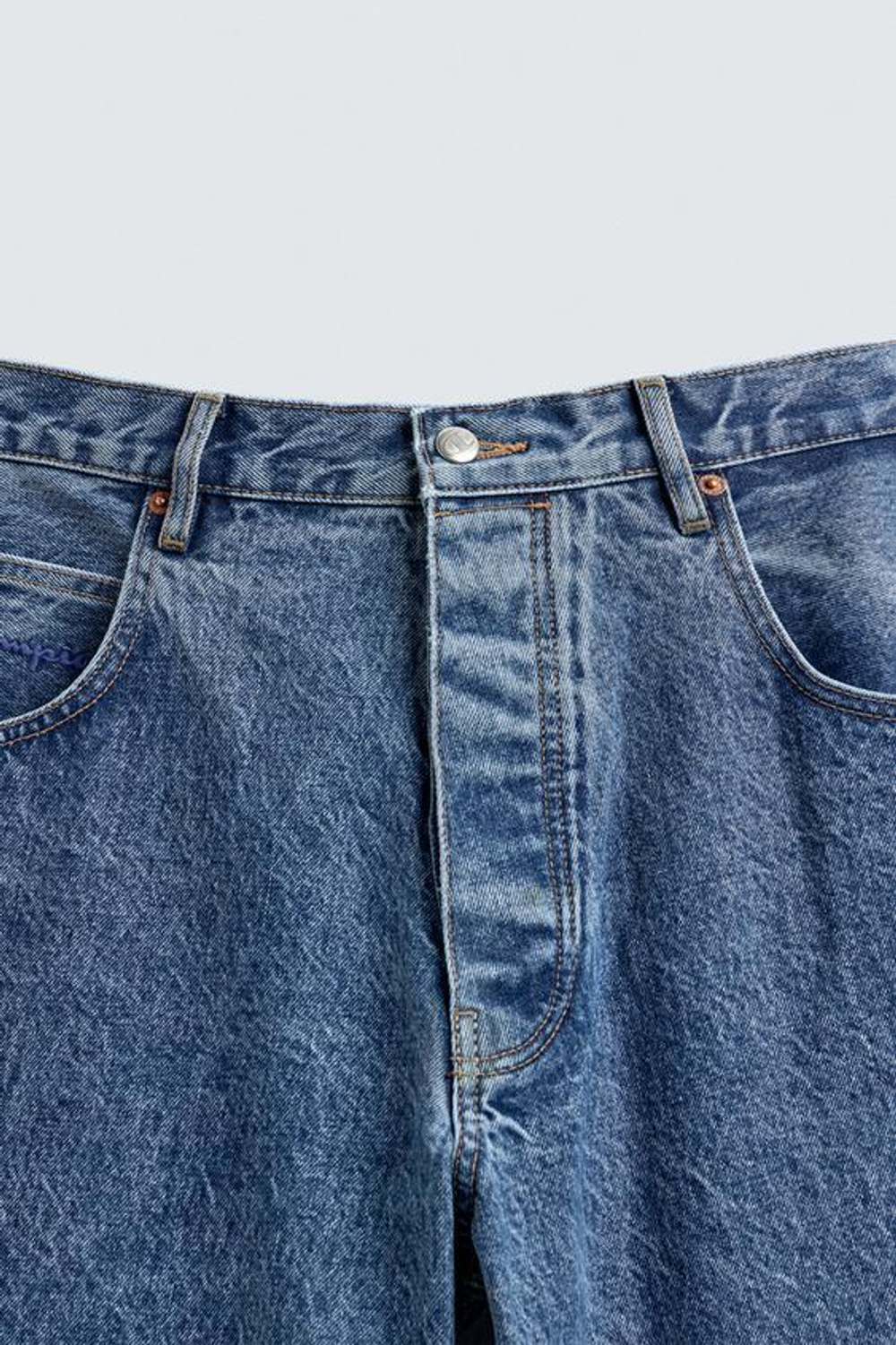 ZARA X CHAMPION ® ДЖИНСЫ СВОБОДНОГО КРОЯ, ВЫЦВЕТШИЙ СИНИЙ