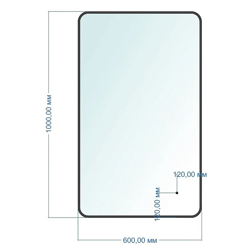 Зеркало AZARIO INCANTO 600х1000 бесконтактный сенсорный выключатель, подсветка с диммером, цвет черный (LED-00002538)