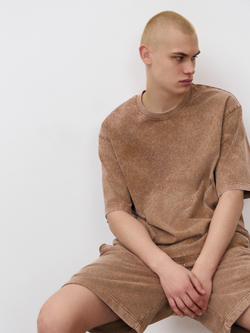 Футболка garment dyed (бежевый)