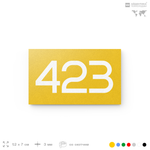 Номер на дверь 423, табличка на дверь для офиса, квартиры, кабинета, аудитории, склада, желтая 120х70 мм, Айдентика Технолоджи