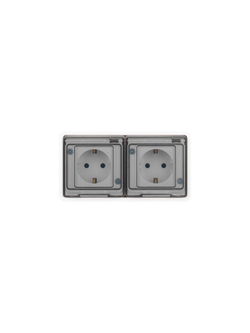 Розетка Эксперт 11-2523-01 2х2P+E гориз. IP55 16А-250В СУ бел. Эра Б0063276