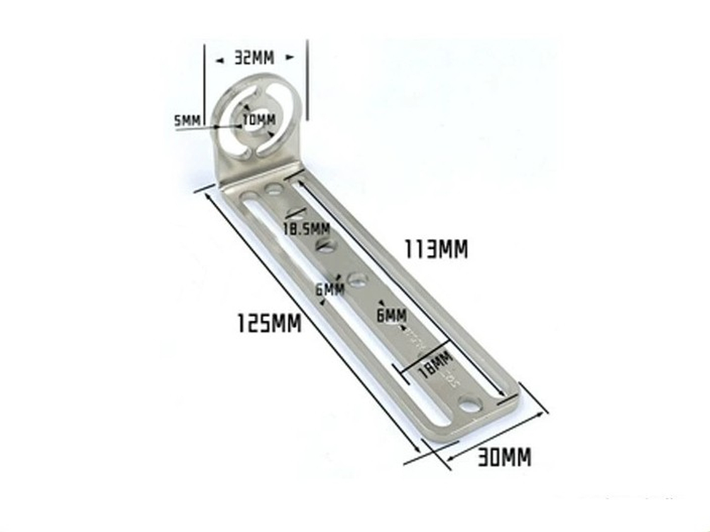 Right angle l-shaped m10 bracket 125mm