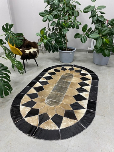 Ковер овальный натуральный Телячья шкура , 240х140