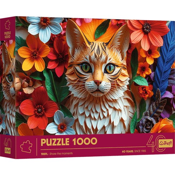 Pazl / Пазлы / Puzzles - "1000 40th anniversary Trefl" -  Cat