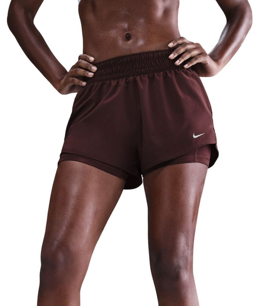 Женские теннисные шорты Nike Dri-Fit One 2-in-1 - burgundy crush/reflective silver