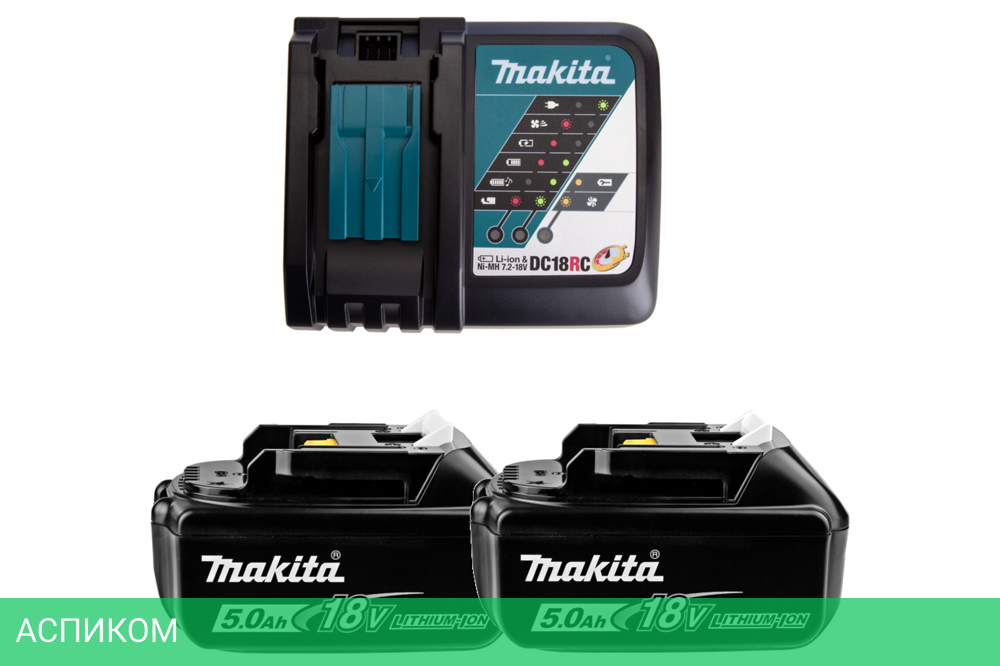 Аккумулятор с зарядным устройством для инструмента Makita BL1850B 18В 5Ач (191L74-5)