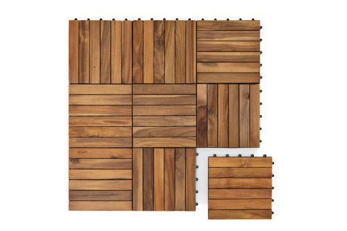 Модульный уличный пол из акации НОРД (6 ламелей), 30×30 см, набор 10 шт
